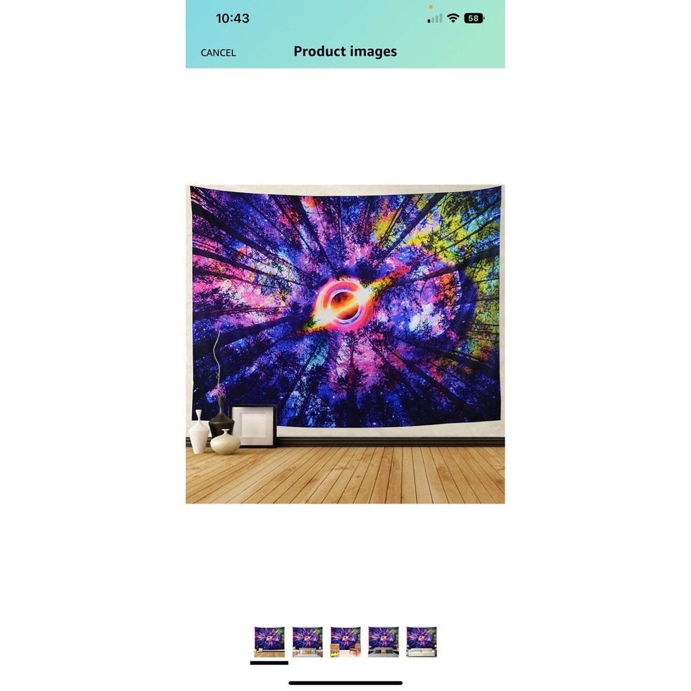 Trippy Planet black hole forest psychedelic galaxy wall tapestry 78.8 x 59.1